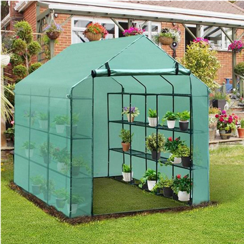 2 Tiers Portable Garden Greenhouse Indoor Outdoor PVC Cover Garden Mini Greenhouse