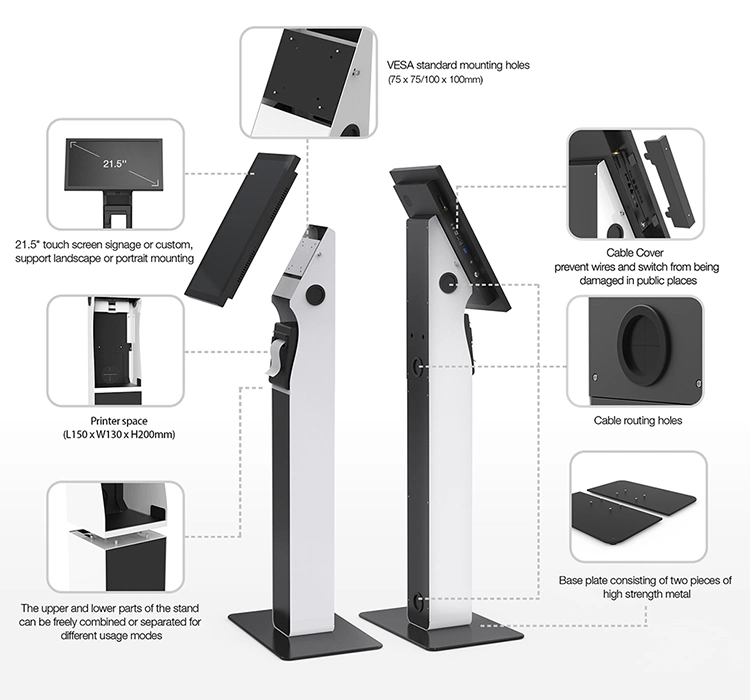 Slim Design Self Service Ordering Kiosk for Fastfood Restaurant