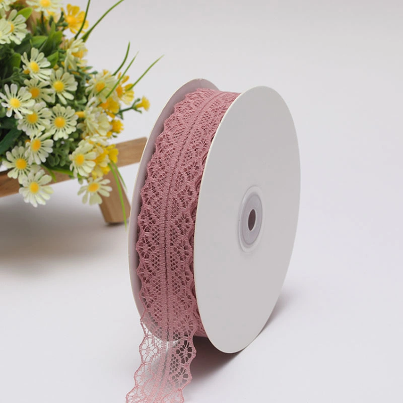 Lace Ribbon with Cotton Embroidery Water Soluble Crochet Lace Trim for Bridal Wedding Dress Decoration Christmas Gift Package