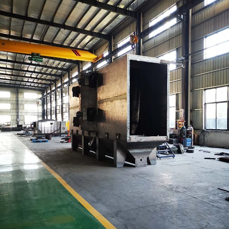 China Manufacturers Industrial Cleaning Machine Roller Conveyor Type Steel Structures Shot Blasting Equipment