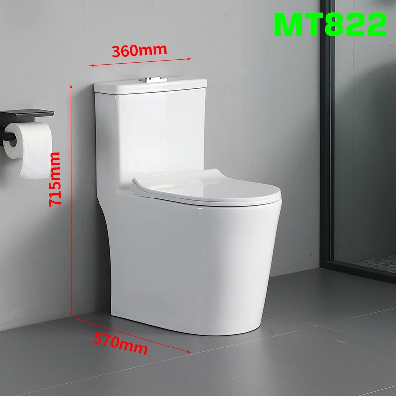 Hot-Selling petit appartement de courte distance du mur de couleur blanche du siège de toilette en céramique avec PP coiffe de siège de toilette ou de l'UF Coiffe de siège