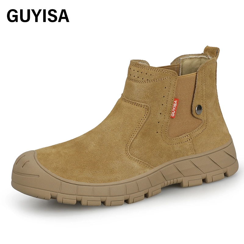 Guyisa New High Top Industrial Fashion Protective Men's Work Boots Casual Sneakers CE Steel Toe Safety Boots Mens