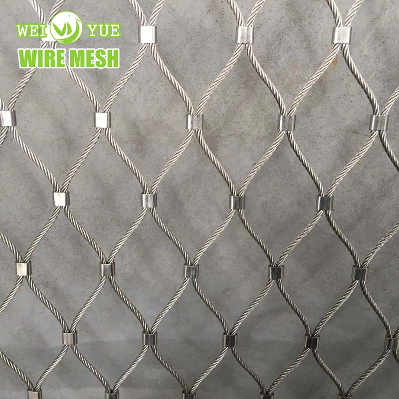 Stainless Steel Wire Rope Mesh Wire Rope Fence Mesh for Bridge Protection Road Fence Anti-Falling Net Falling Prevention Mesh Bird Cage Mesh