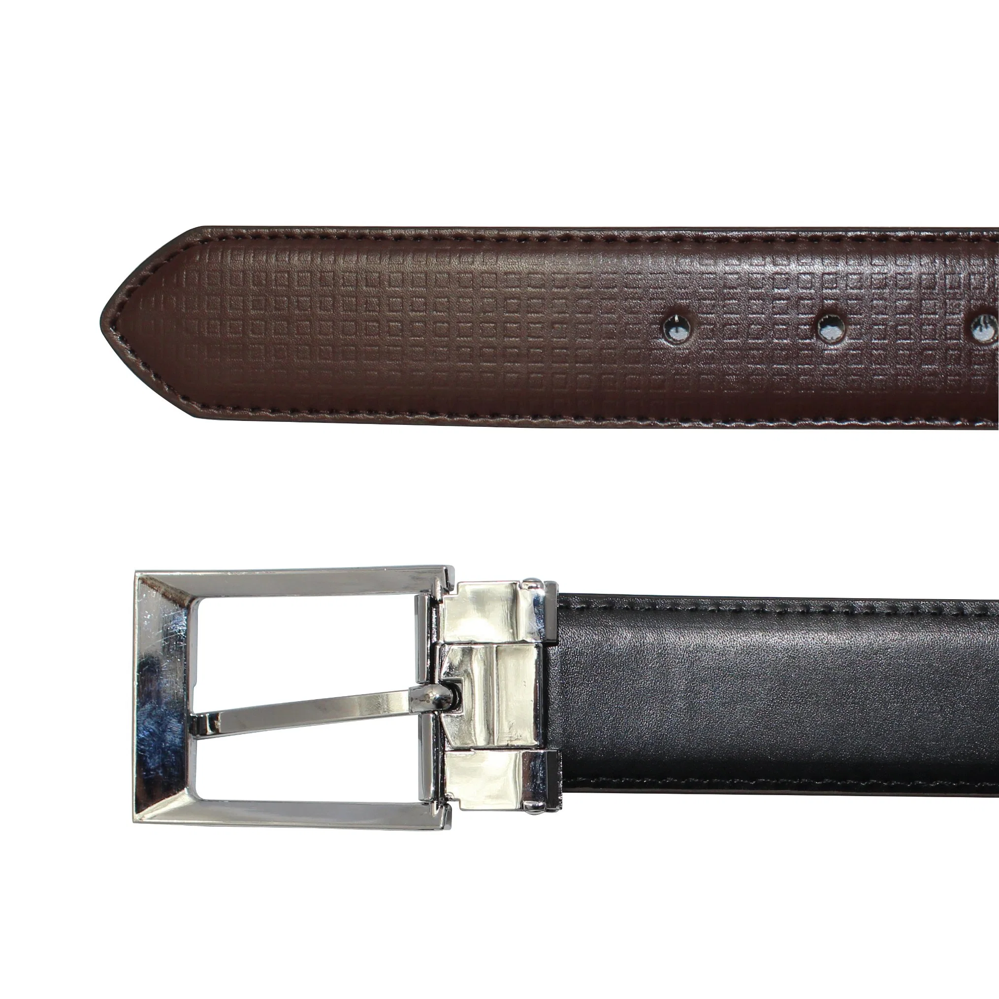 Wholesale/Supplier Custom Designer Fashion Brand Reversible Belt Rotated Buckle (35-23043)