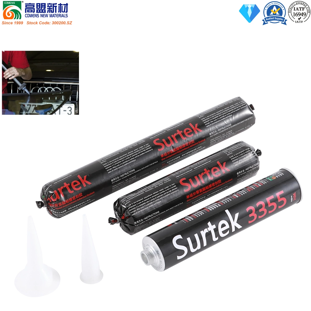 Venta caliente resistencia UV Cristal de poliuretano sellador de poliuretano adhesivo pegado Surtek (3355)