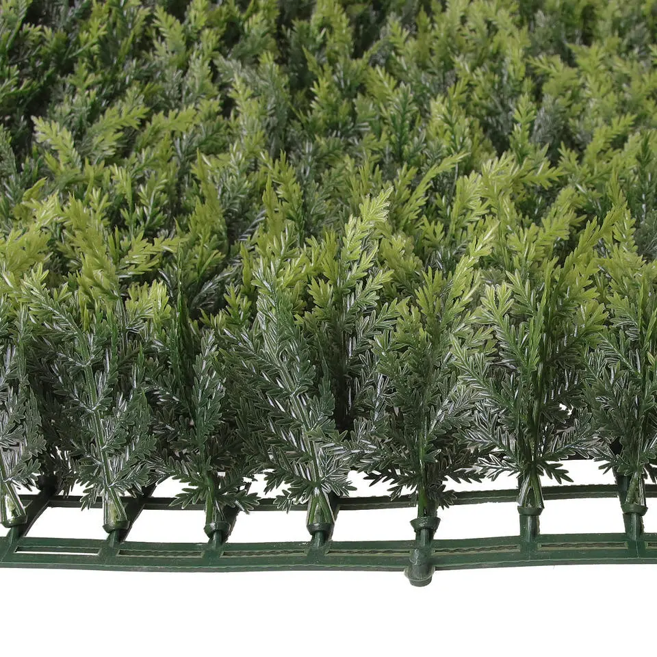 High quality/High cost performance 50*50cm Artificial Foliage Boxwood Panels Plastic Green Hedge Plant Wall