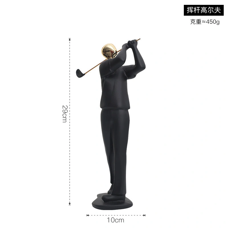 Resin New Do Sports Golfer Black Cool Statues Figurine