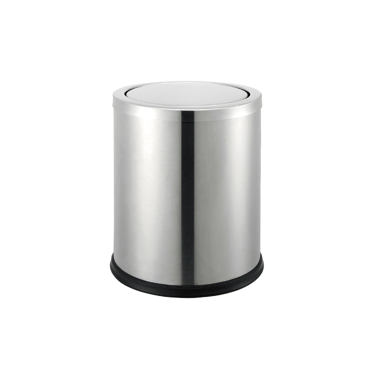 Round Powder Coat Finishes Stainless Steel Dustbin