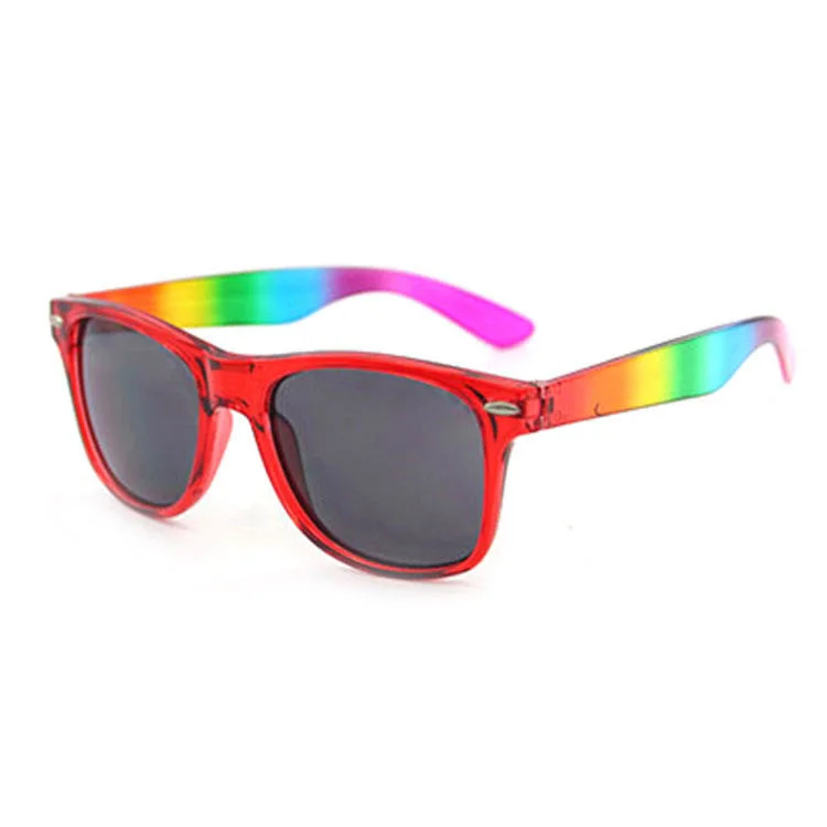 2023 Unisex Rainbow Frame Custom Logo Colorful Rainbow Gafas de sol