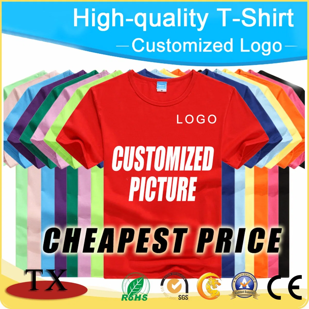 High Quality Cotton Clothing Unisex Quick Drying T-Shirt for Advertising Fashion Shirts