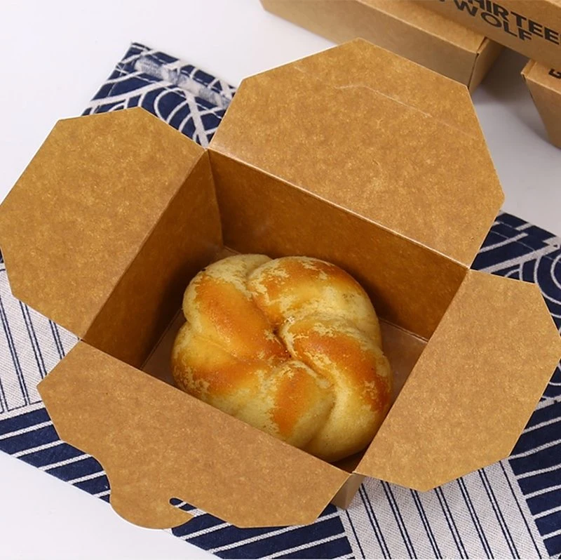 Para llevar las cajas de alimentos nuggets de pollo frito Patatas Fritas de papel cartón de embalaje de alimentos