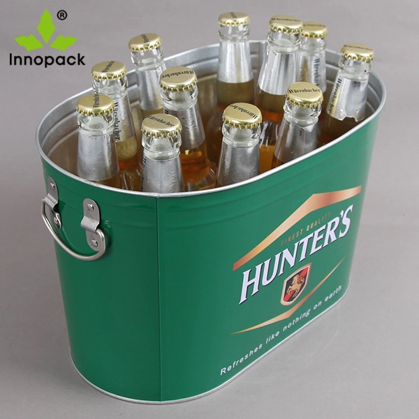 10qt Printed Metal Beer Ice Cooler with Handle and Opener