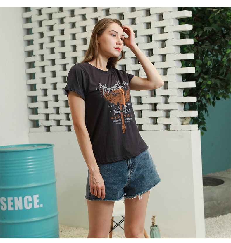 Stockpapa High quality/High cost performance  Wholesale/Supplier Women&prime; S Casual T Shirt Apparel Stock Stock Lot for Sale