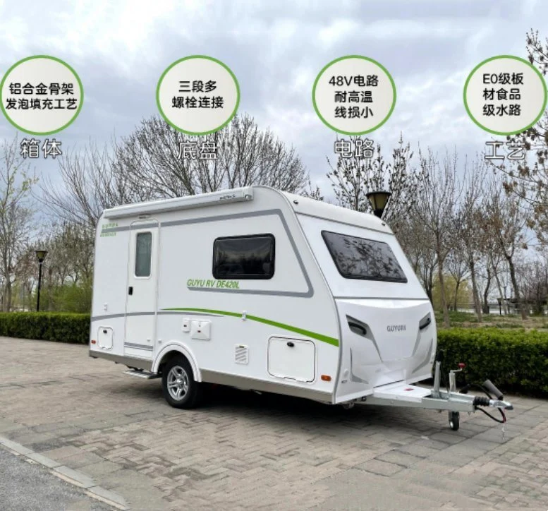 2022 Nouvelle remorque de voiture personnalisée, caravane mobile RV, remorque de voyage 110-380V, camping-car avec toilettes, cuisine, douche et lits.