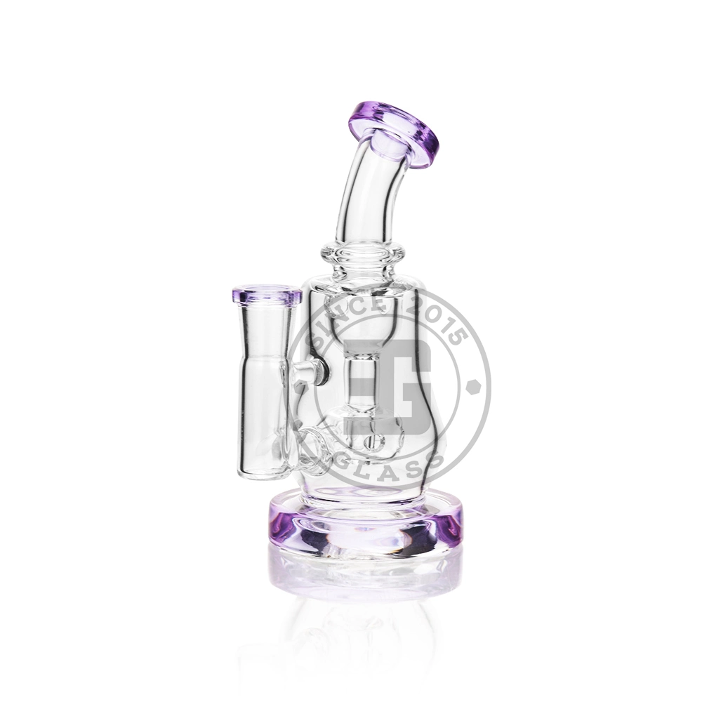 Esigo Classical Factory Price 6.1 Inch Tobacco Use Glass Smoking Shisha DAB Rig Glass Cycler Pipe Water Pipe with Dry Herb