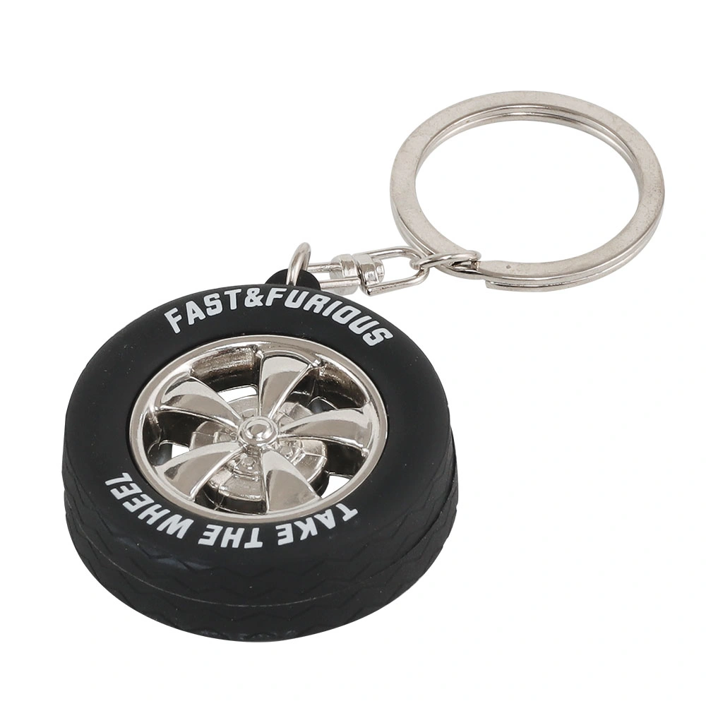 China OEM Factory Wholesale/Supplier Custom Made Silver Plated Round Promotional Metal Alloy Company Logo Keyring