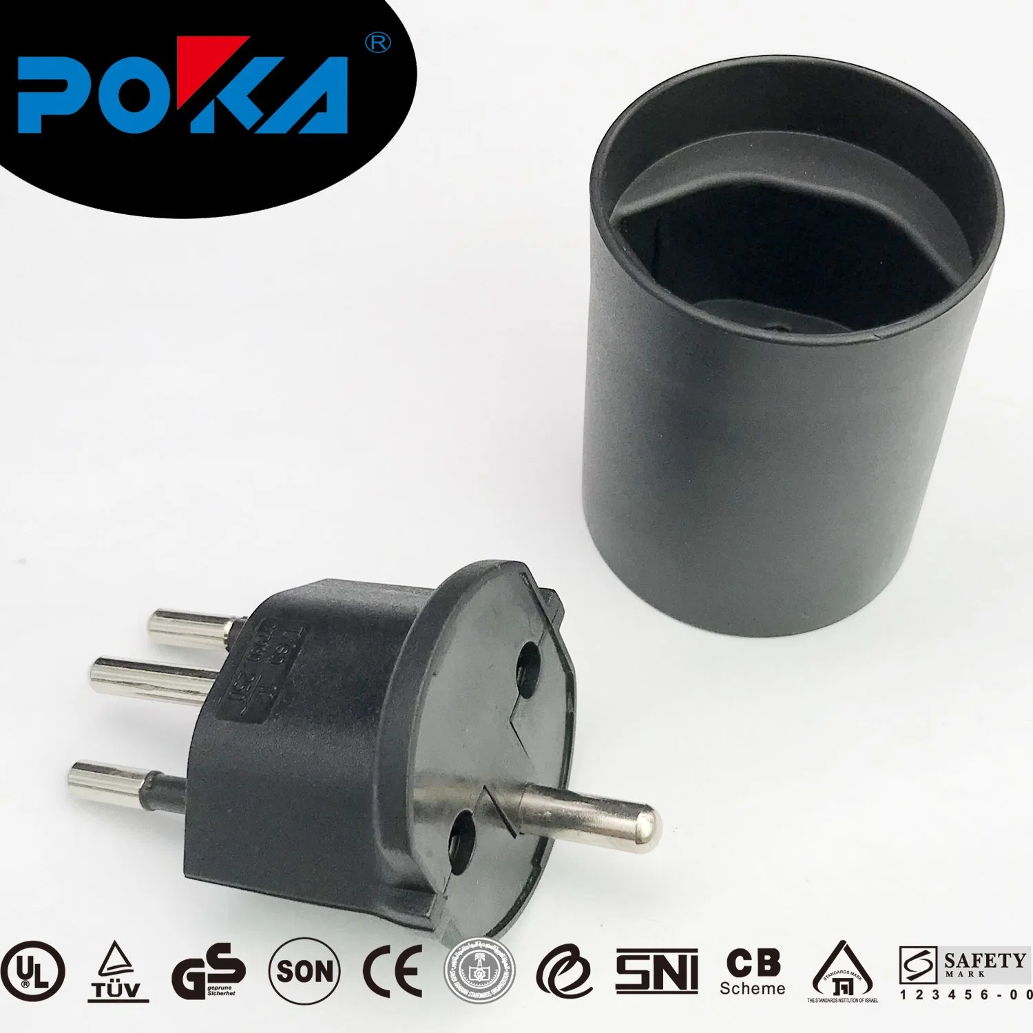 Switzerland 3 Round Pin Plug to EU Plug Adapter Converter