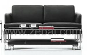 Zebai Foshan Black Commercial Modern Office Living Room Leather Sofa (ZB-F241)