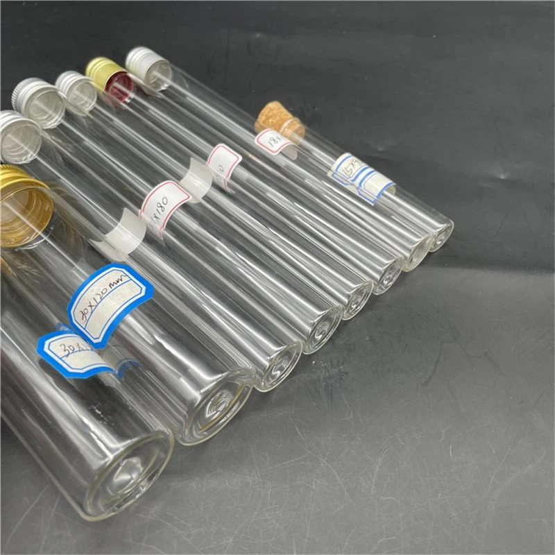 Lab and Medical Flat Bottom or Round Bottom Glass Test Tube with Aluminum Screw Cap