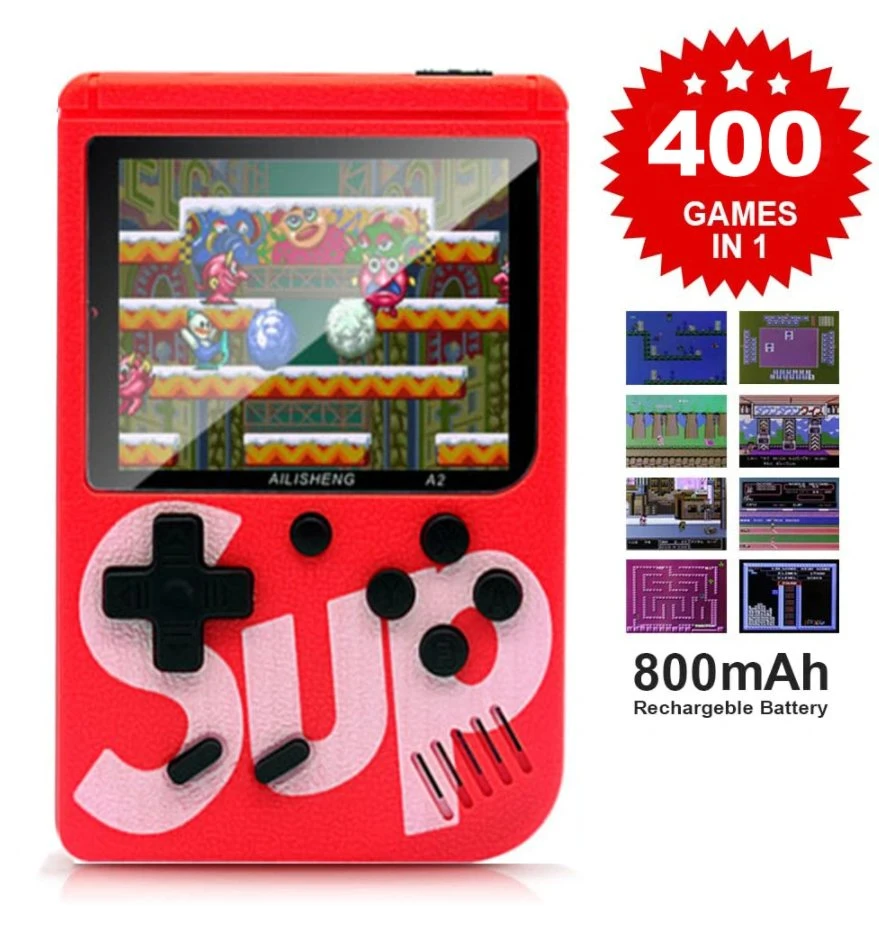 Sup Game Box 400 Jogos Nostálgicos Console de Jogos Portátil Retro Mini Handheld 3.0 Polegadas Player de Jogos para Crianças