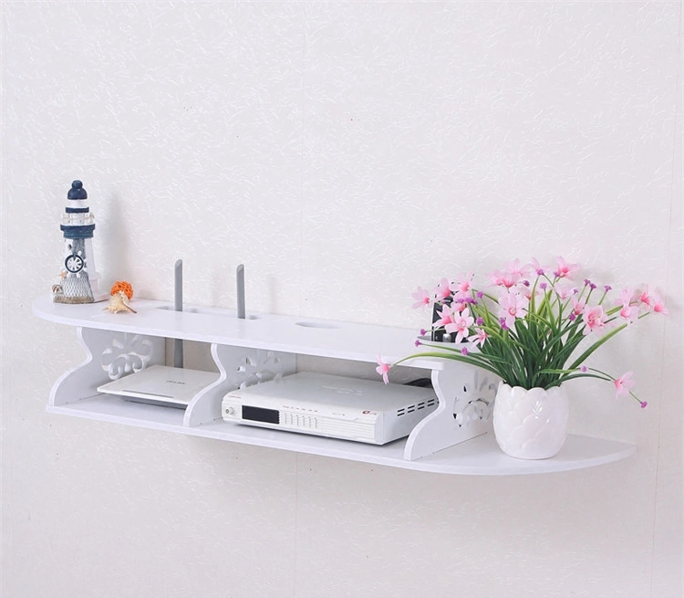 PVC Wall TV Cabinet Organizer Router Storage Box Bracket Wall Hanging Partition Shelf