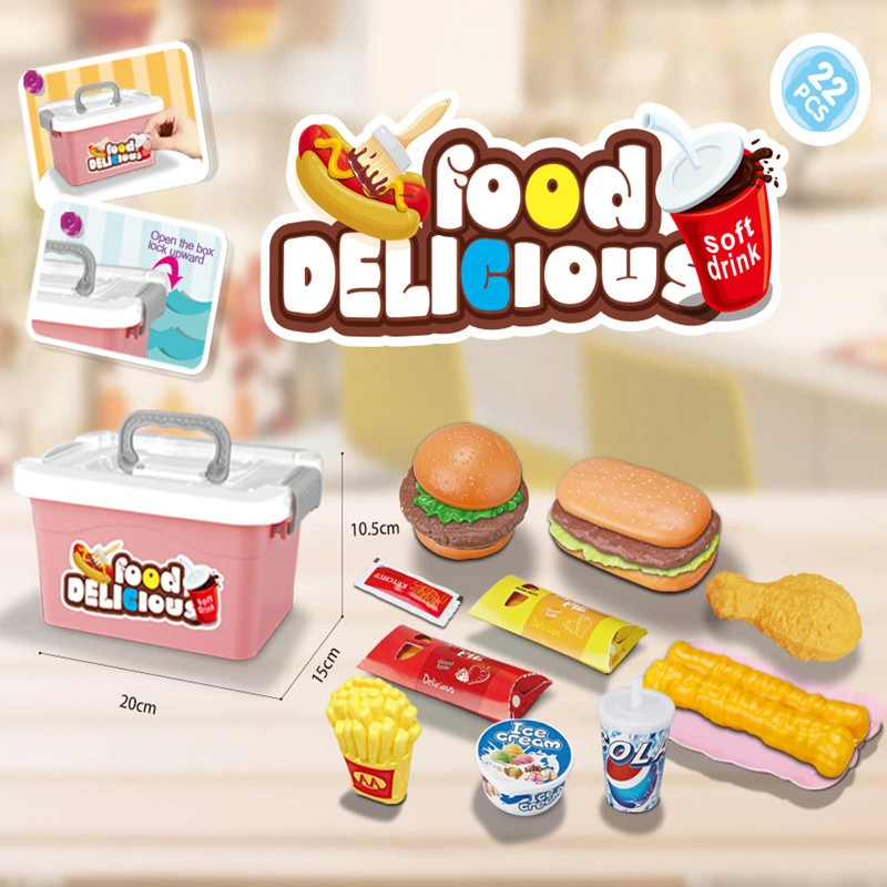 Children's Barbecue Toy Boys and Girls Cooking Kitchen Barbecue Skewers Burger Fries Ice Cream Simulation Food