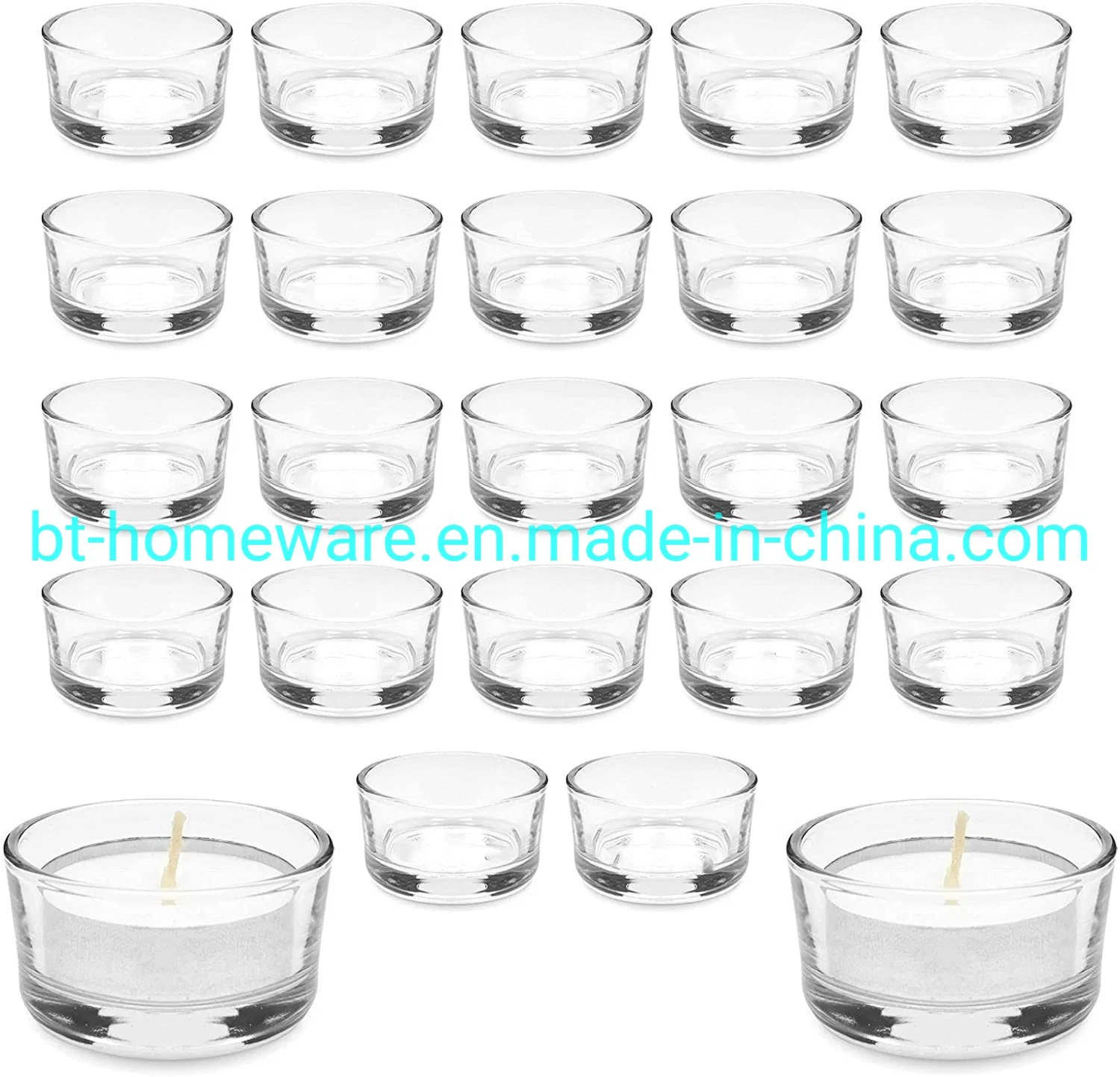 Wholesale/Supplier 1oz 17oz 24oz Transparent Glass Round Tea Candlestick Suitable for Wedding Tea Lamp Central Decoration Home Decoration