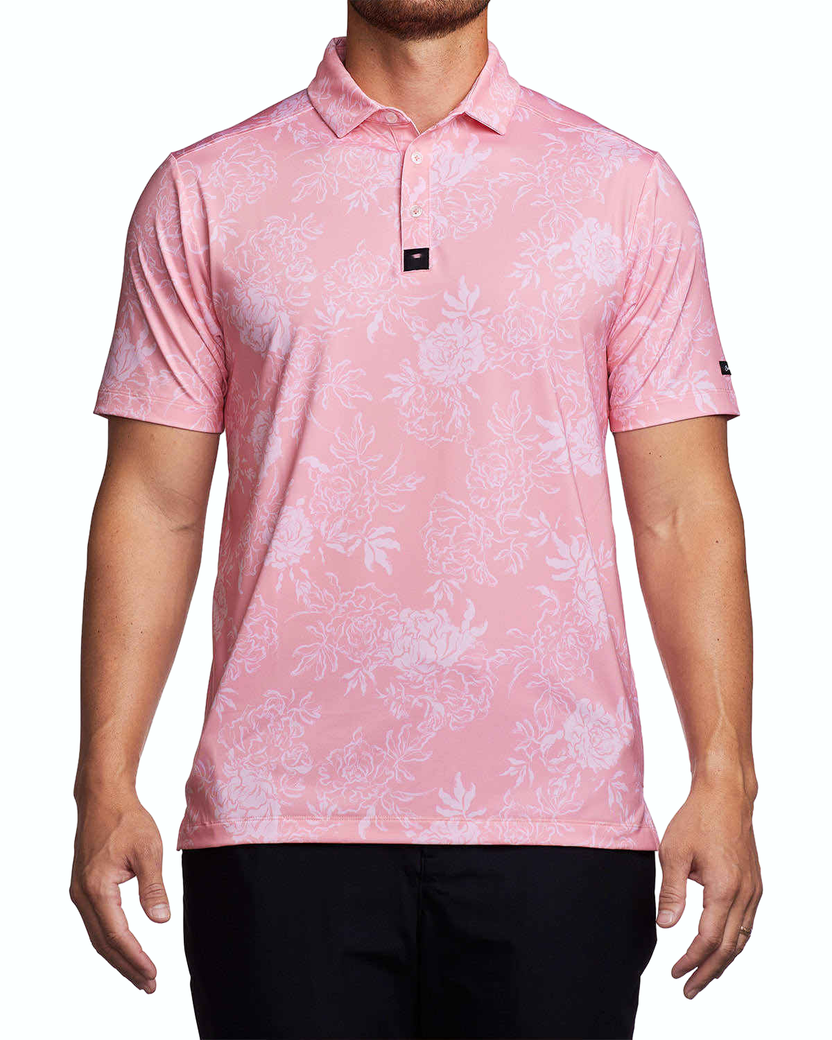 Sublimation Stickerei Golf Poloshirt mit floralem Design