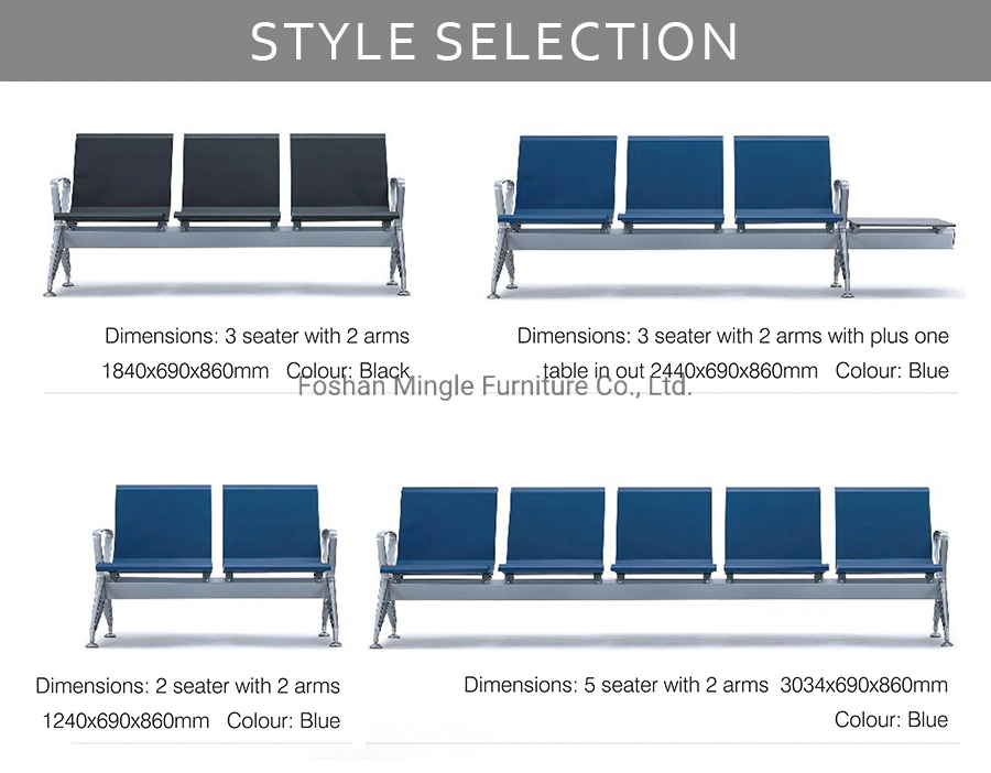L'hôpital de vente chaude chaises fauteuil de perfusion du patient en métal Chaises d'attente de l'hôpital moderne salle d'attente de l'aéroport de polyuréthane