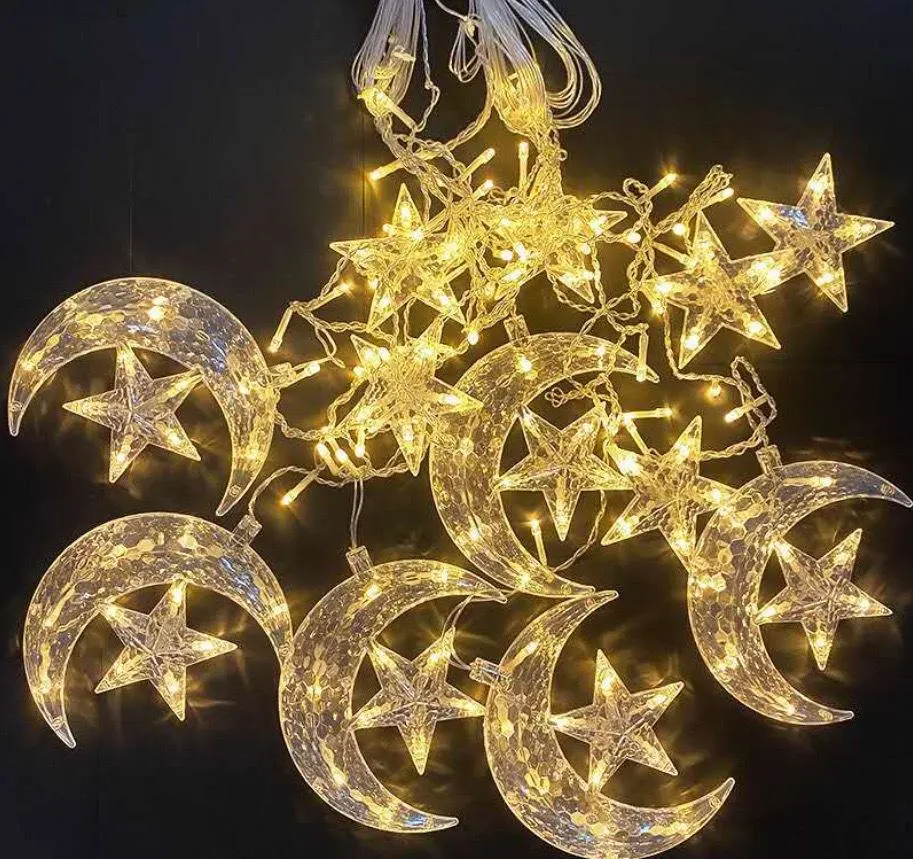 Ramadan Decorative Lights 138 LED Moon Star LED Lights String Christmas