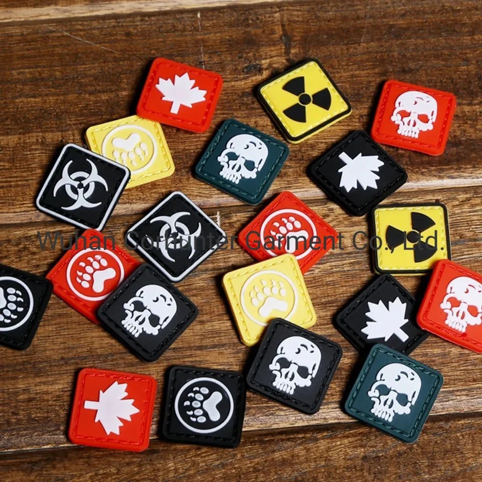 Customized Tactical Soft PVC Rubber Hook and Loop Badges Patches