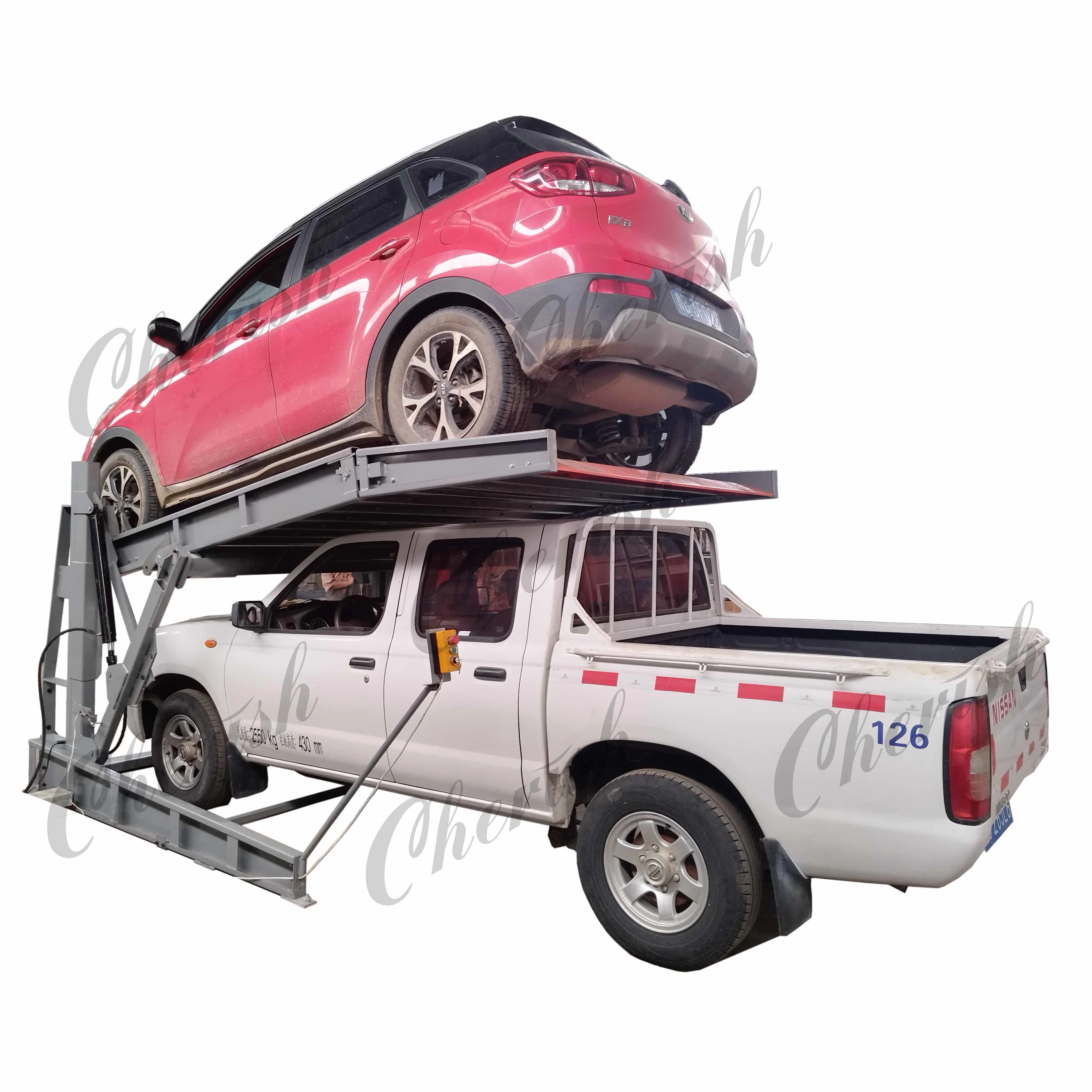 Automated Hydraulic Double Hoist Tilting Car Stack Parking Lifter