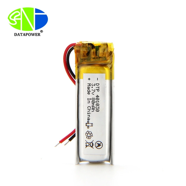 Popular Mini Smallest Li-Polymer Battery Dtp401030 3.7V 80mAh with Factor Price