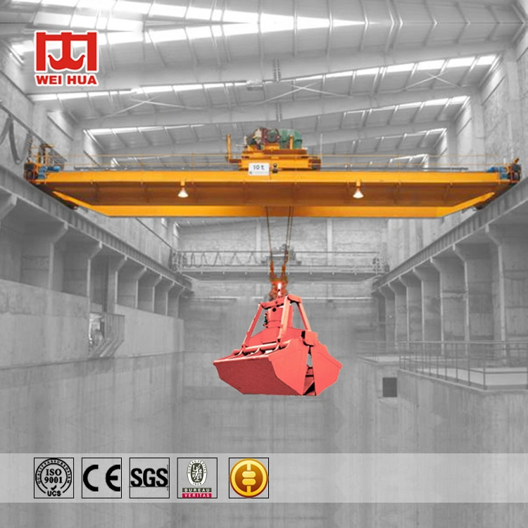 Electrical Effciency 10 Ton Grab Double Girder Bridge Overhead Crane