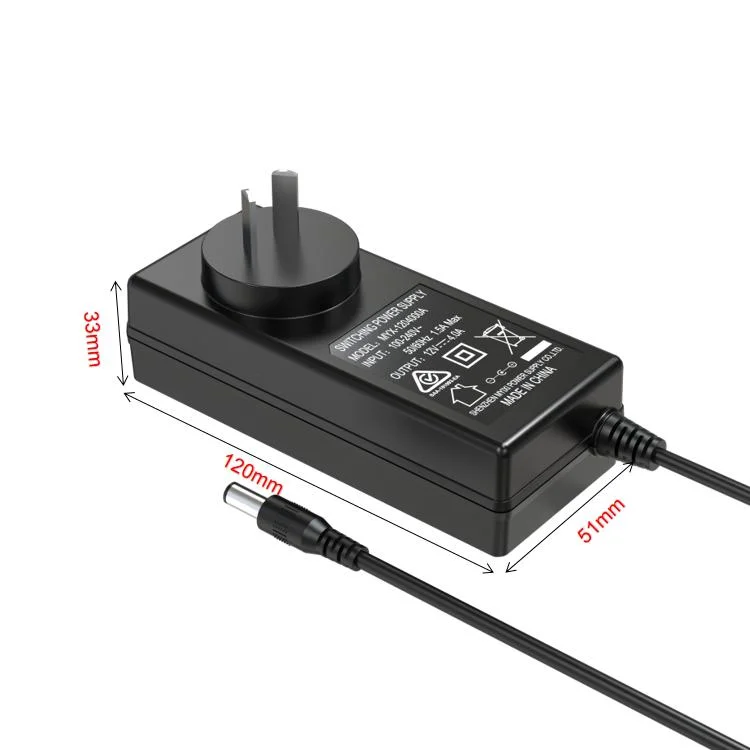 Transformador CA/CC de fábrica 12V 24V 1A 2A 3A 4A potência Forneça com ficha eu US UK de 5,5mm X 2,5mmx 10m Conector CC