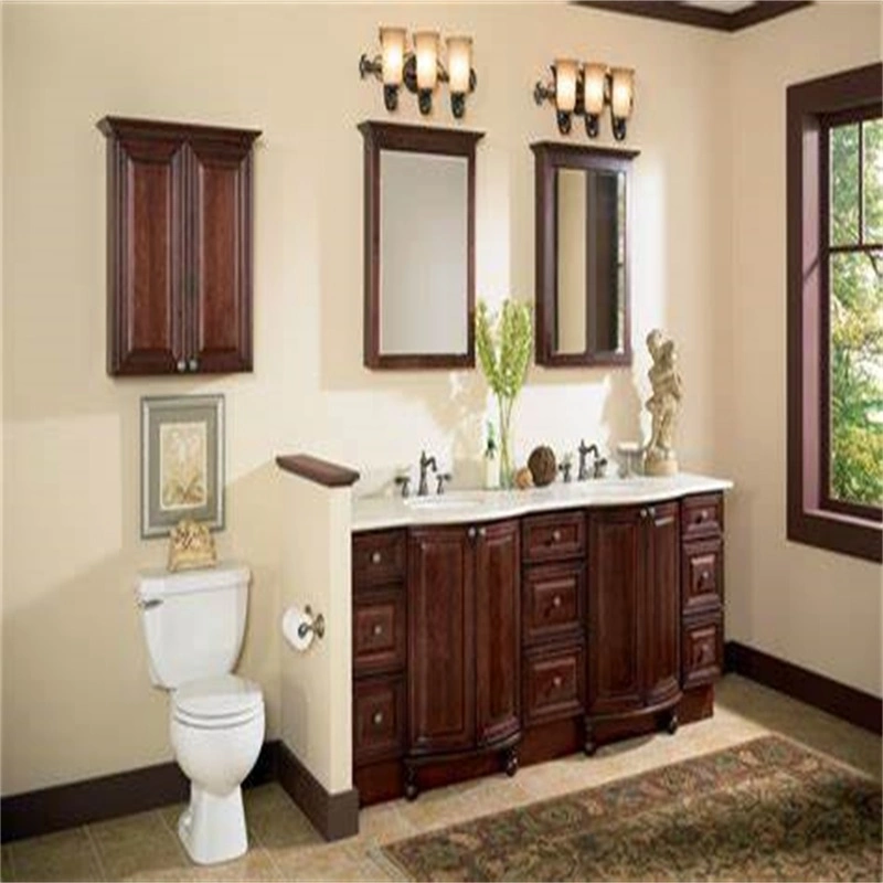 Antique Luxury Furniture PVC Bathroom Cabinet Designer Make up Vanity