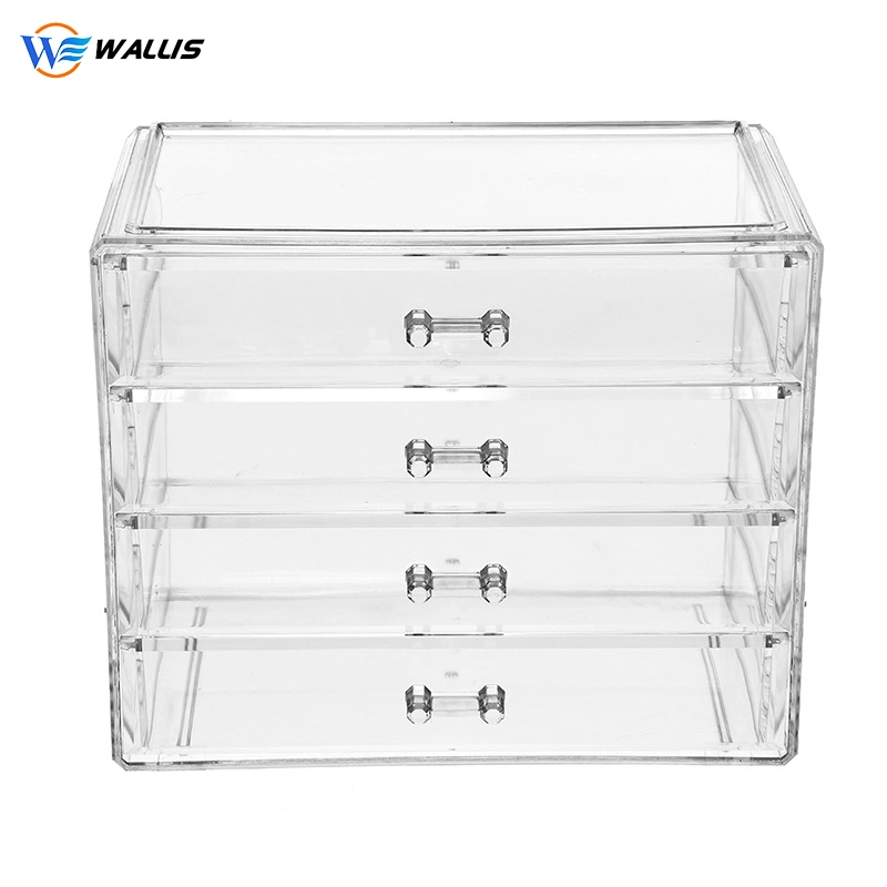 Grand Quatre tiroir tiroir multicouche transparent en acrylique de boîte de rangement cosmétiques bijoux La boîte de rangement de bureau