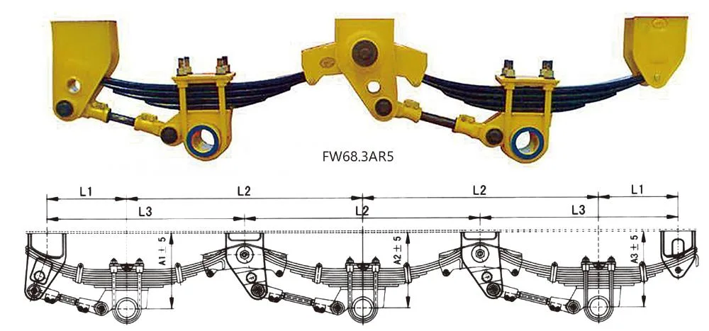 2-Axle 3-Axle 4-Axle 6-Axle Mechanical Suspensions for Semi Trailer Parts