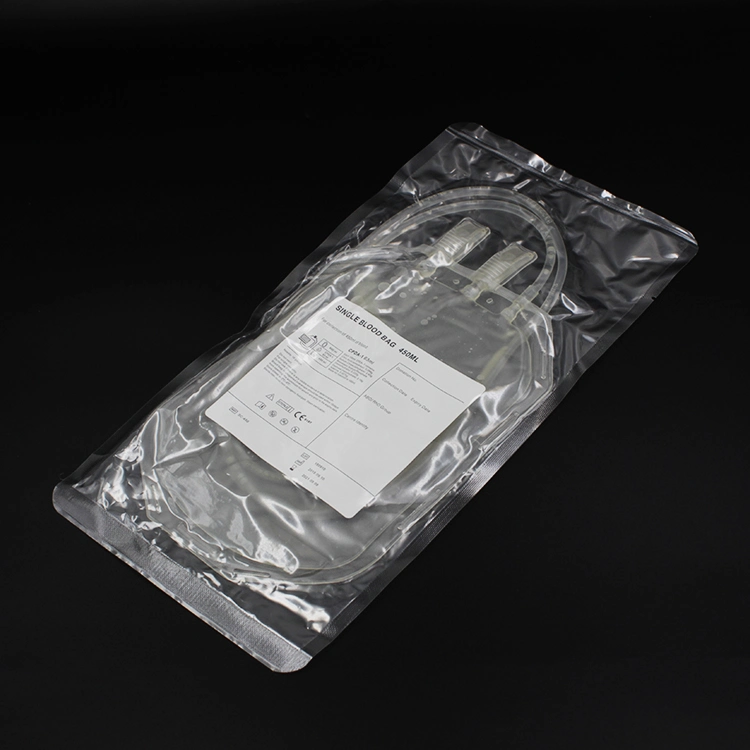 CE&ISO Certificate Disposable Medical Single Blood Bag with Needle Protector/Collection Tube/Sampling Pouch