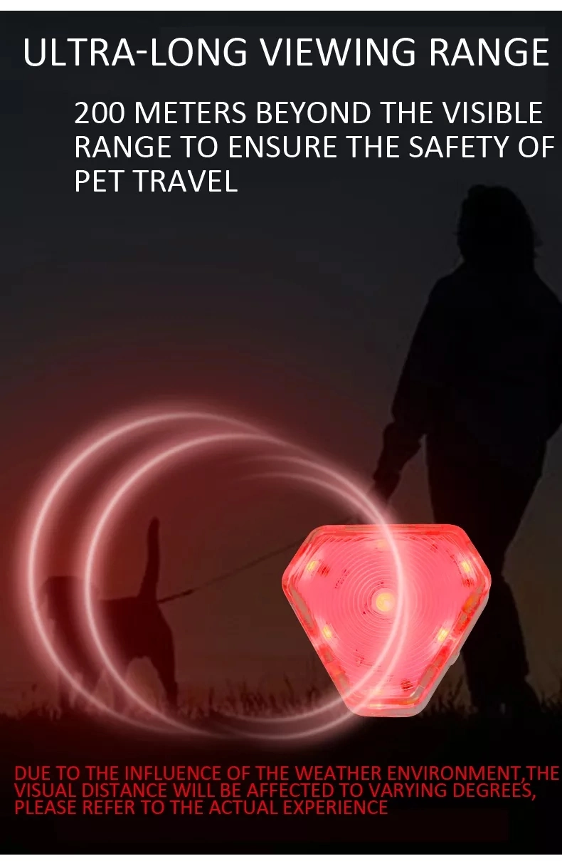 Heart-Shaped Warning LED Pet Light Long Battery Life LED Pet Light