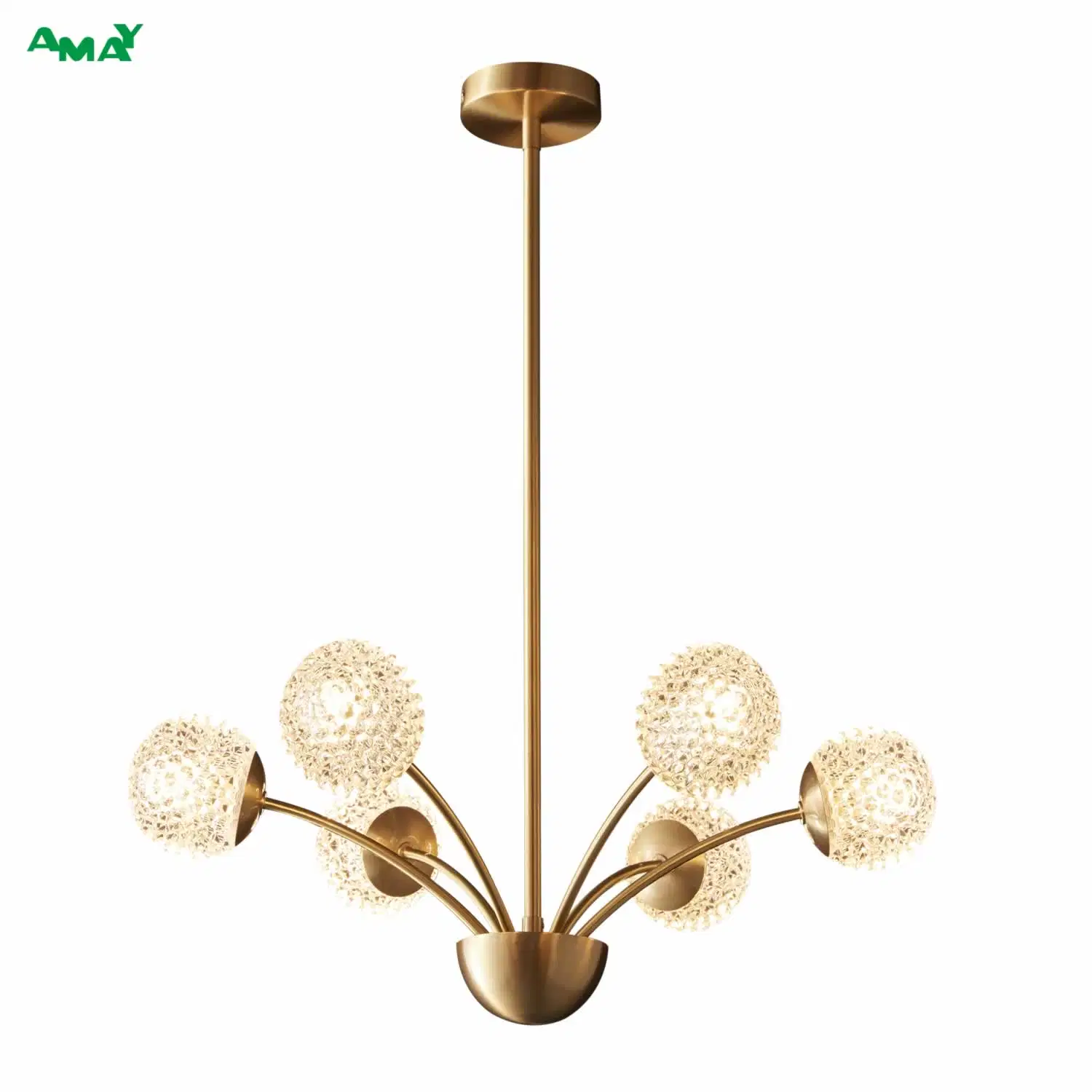 Brass Decorartion Lamp G9 Glass Material 10 Lights Chandelier