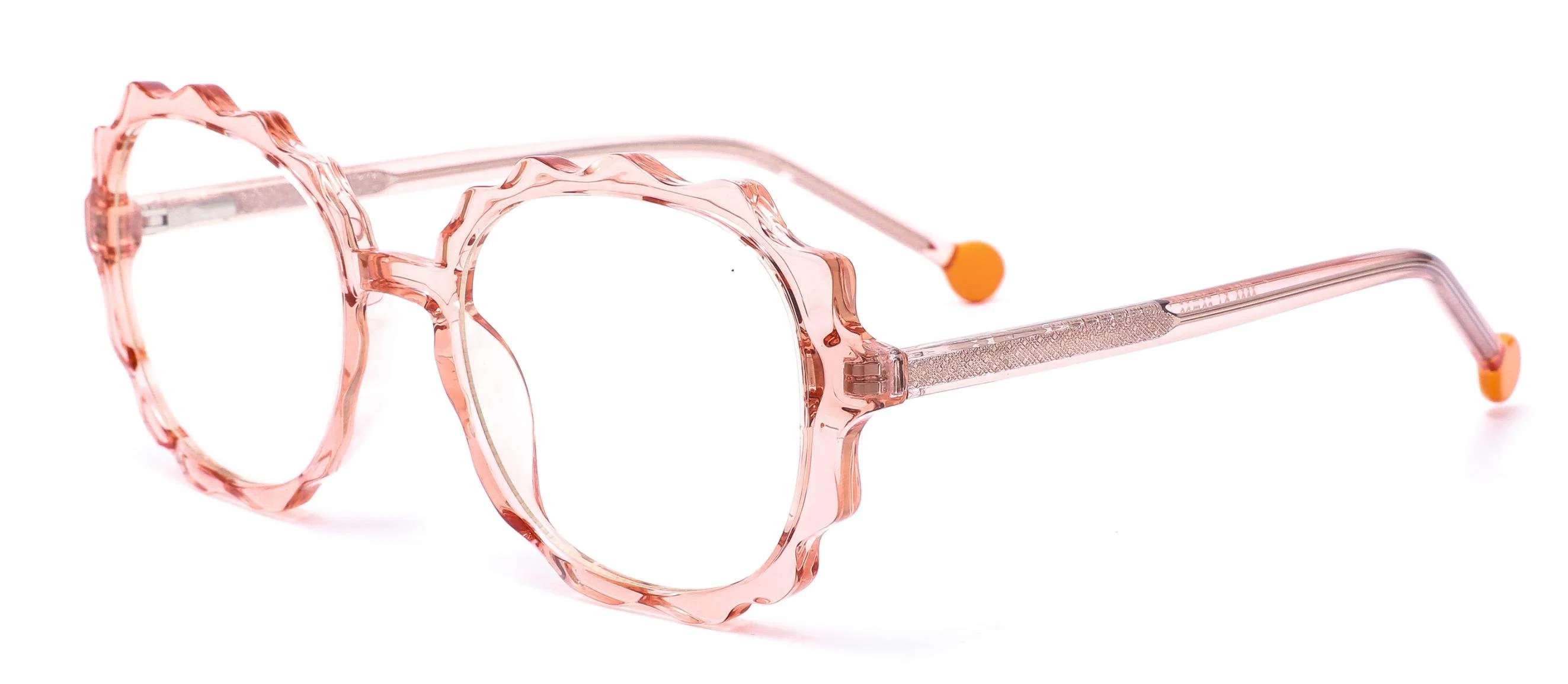 Unique Cute Design with Solid Candy Color PC Tips Round Gear Tooth Shape Frame Tr90 Stock Girl Optical Frames