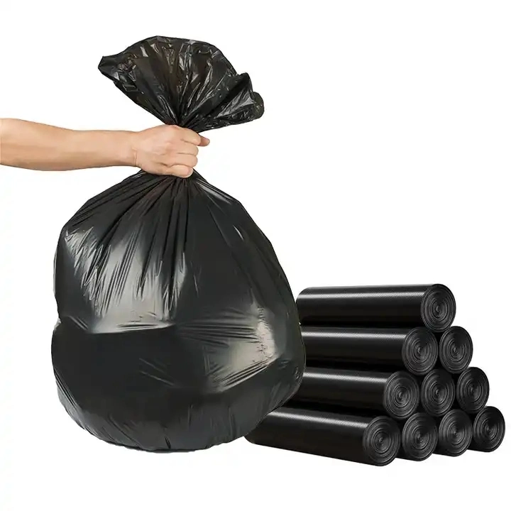 حقيبة بلاستيكية ملفوف HDPE باللفة السوداء