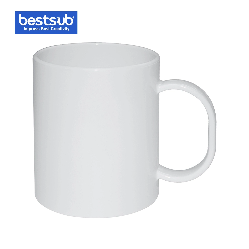 Promoción Bestsub 11 Oz polímero blanco sublimación taza de café de la copa de plástico (LPM01).