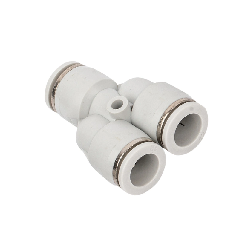 Plastic Hose Connector Y Tee Type Push to Connect 3 Ports Pneumatic Fittings Plastic 3 Way Air Hose Tube Connectors Py