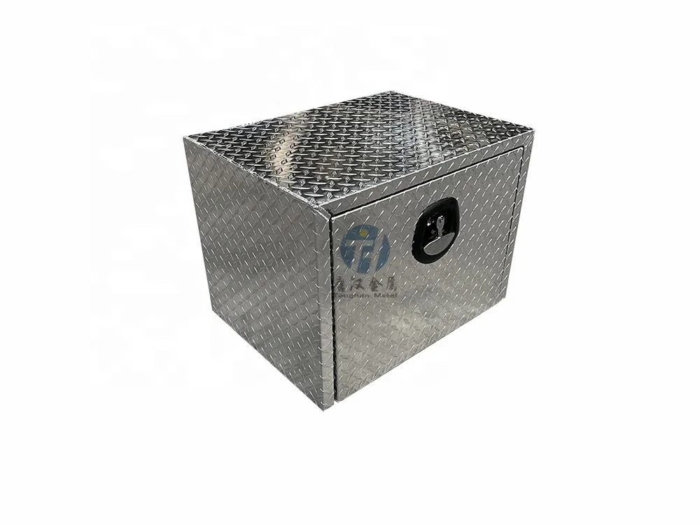 24*18*18pulgadas de ancho de vía de aluminio de diamantes de la caja de herramientas para la recogida/camión remolque bajo la carrocería de almacenamiento con bloqueo de cola de ballena/Bloqueo de mango en T