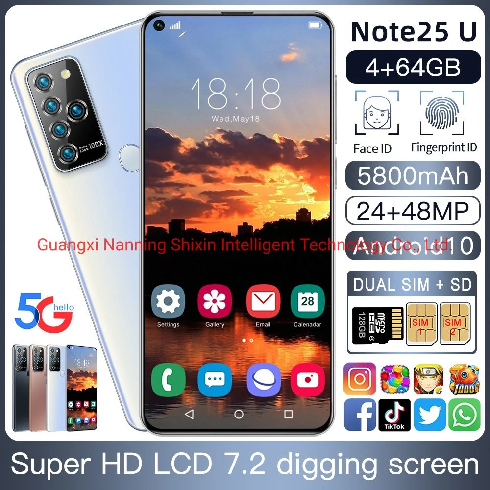 Hinweis 25U 4G64GB+ Smartphone AMOLED Bildschirm Androidd 10,0 Telefon mit Gesichtsentsperrung, Handys