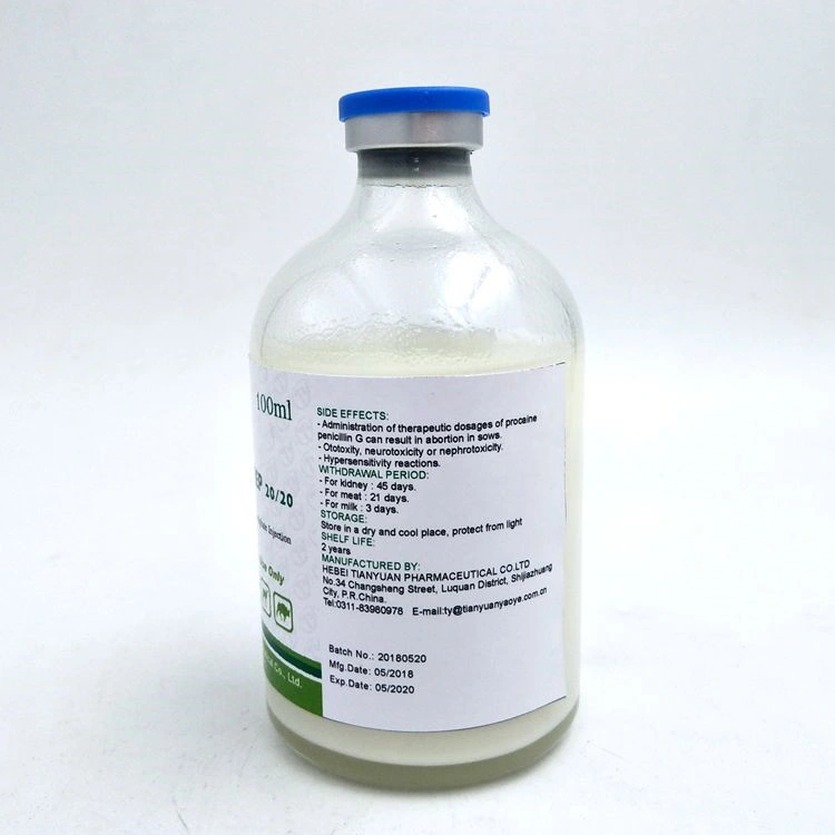 La penicilina G procaína y sulfato de dihidroestreptomicina ganado inyección Inyección de Atención Médica Veterinaria