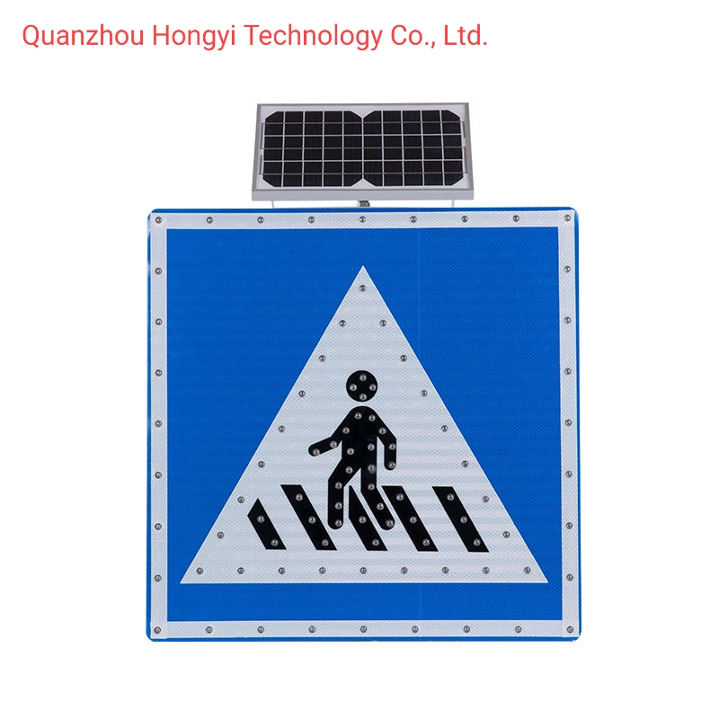 Solar Panel Powered OEM High Way Outdoor Street Road Flashing Reflective Safety Warning Boards Light Solar LED Traffic Sign