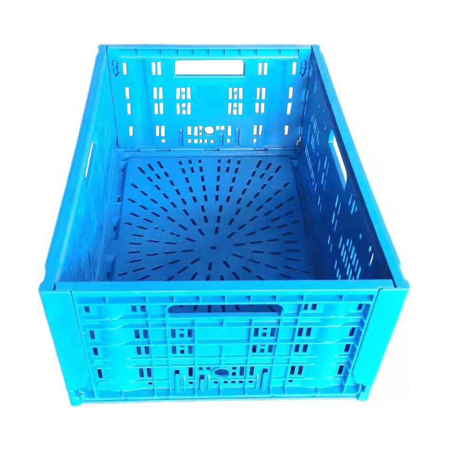 Plastic Crate Fruit Vegetable Livestock Transport Storage Cold Chain Storage Supply Chain Use Foldable Stackable Plastic Basket